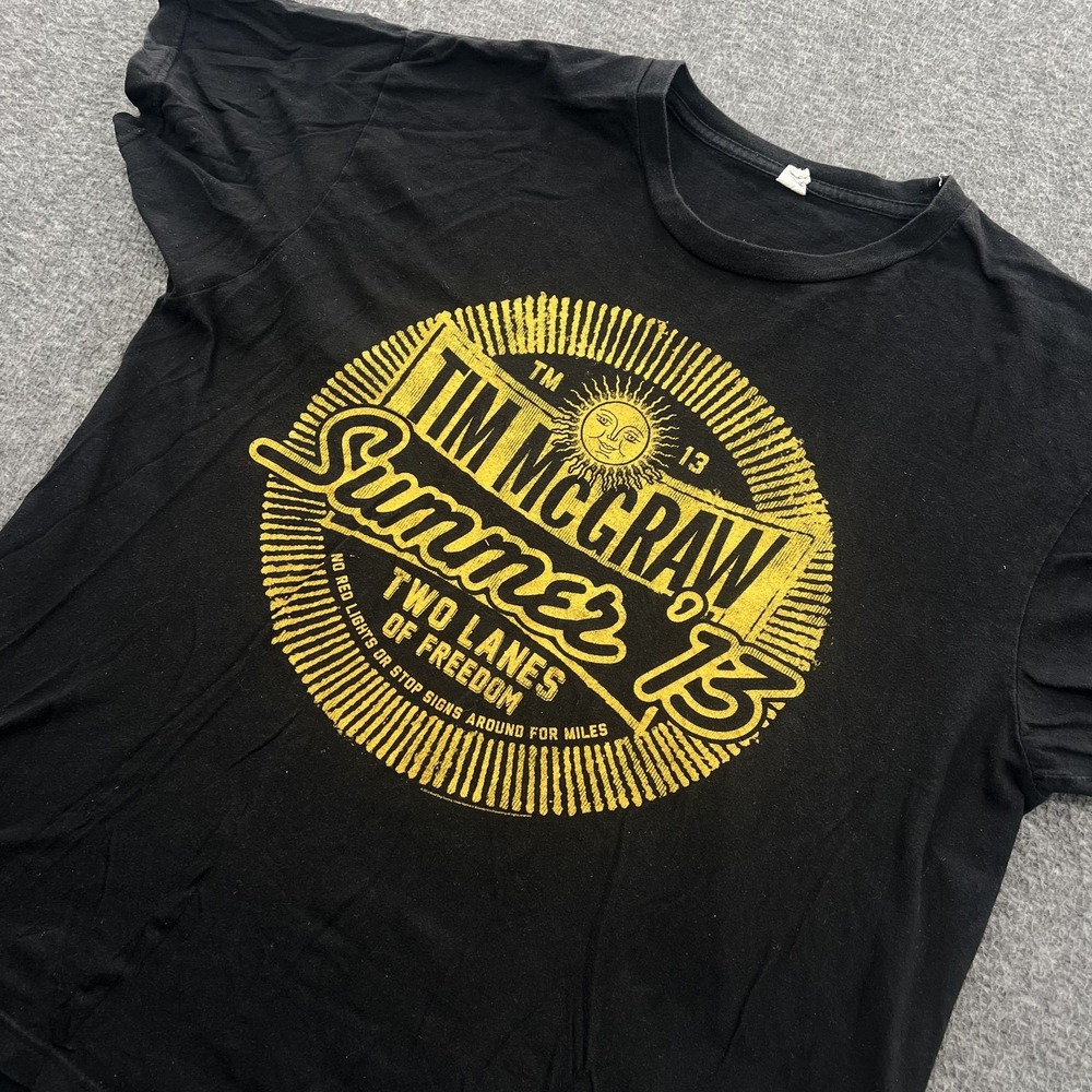 Tim McGraw Summer 2013 T Shirt Mens L Country Tour Concert Music Black SS